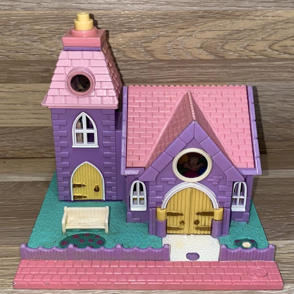 Polly Pocket Light Up Wedding Chapel No Figures 1993 Bluebird Toys Playset dolls